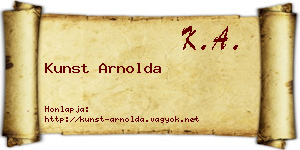 Kunst Arnolda névjegykártya